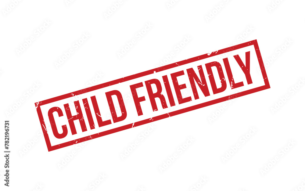Red Child Friendly Rubber Stamp Seal Vector Red Child Friendly Rubber Stamp Seal Vector
