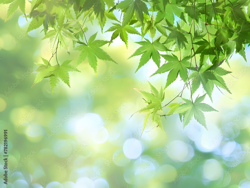 Summer background, green tree leaves on blurred background Summer background, green tree leaves on blurred background