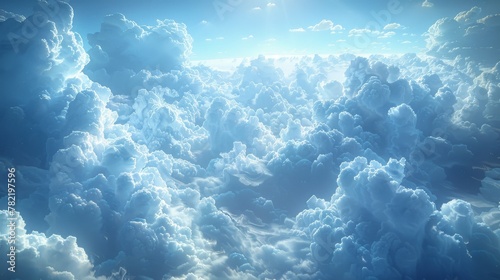 The Cloud Sea. Natural Sky Backdrop. Concept Art. Realist Illustration. Video Game Background. Nature Scenery.