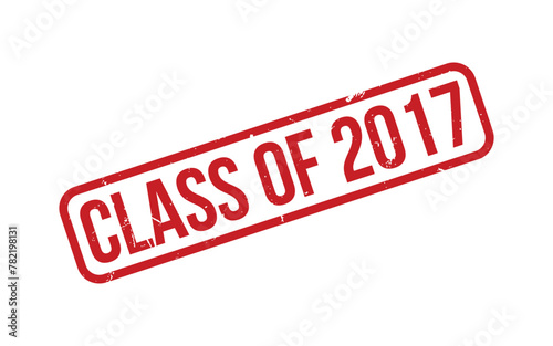 Red Class of 2017 Rubber Stamp Seal Vector