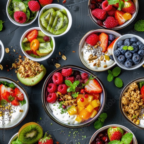 Fresh and healthy breakfast options on a table