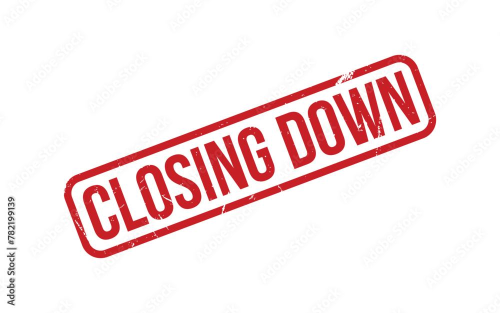 Red Closing down Rubber Stamp Seal Vector Red Closing down Rubber Stamp Seal Vector