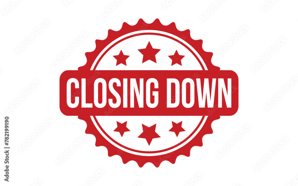 Closing down rubber grunge stamp seal vector Closing down rubber grunge stamp seal vector