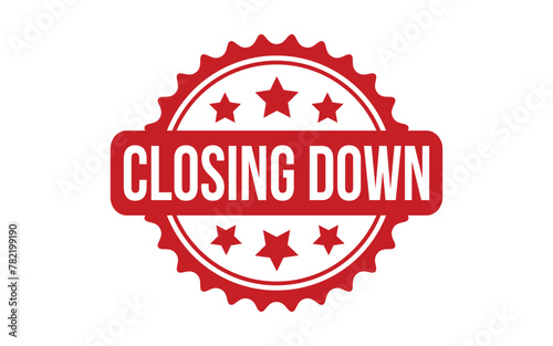 Closing down rubber grunge stamp seal vector