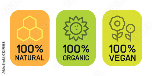 100% natural bee honey, beeswax, organic pure sunflower oil, vegan products label