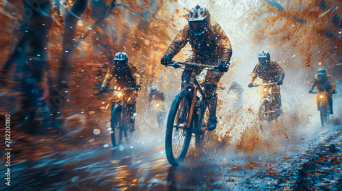 Bicycle racing on dirty road © senadesign