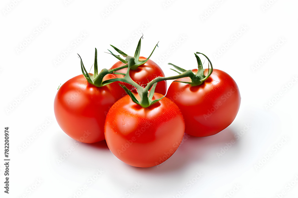 tomatoes on a white background. Generative AI tomatoes on a white background. Generative AI