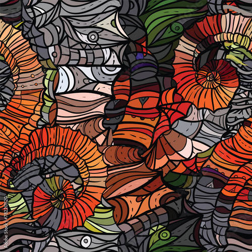 Abstract mosaic pattern, vector illustration, nature inspired. Design for wra...