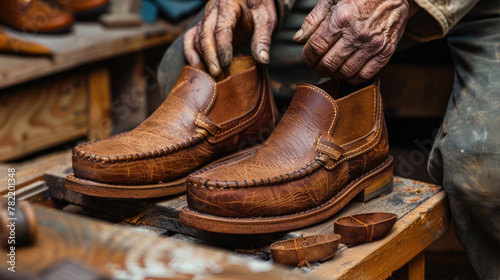 Work of the shoe production workshop