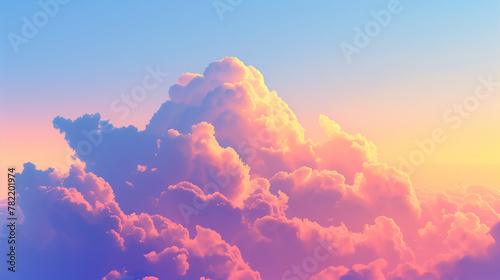 Cotton Candy Clouds, Pastel Pink and Blue Sky, Dreamy Background