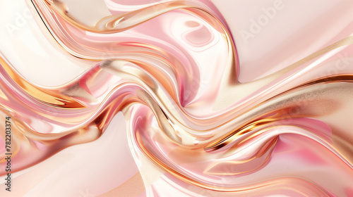 Background filled with graceful swirls of rose gold and blush, pink and metallic rose