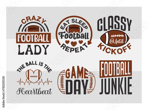 American Football Svg T-shirt Design Bundle, Classy Until kickoff Svg, Football Junkie Svg, Football Silhouette, Rugby Ball Svg, Sports Ball Svg, Football Quotes Svg