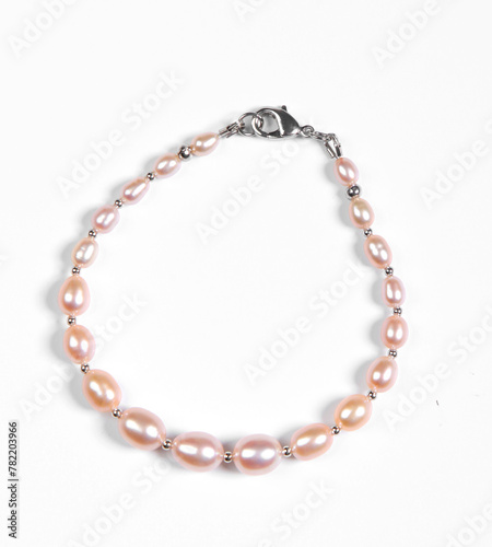 Wallpaper Mural Baroque pearl bracelet isolated on white background. Top view Torontodigital.ca
