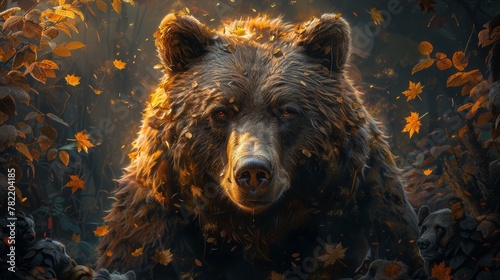 Fantasy emblem of a bear - digital illustration