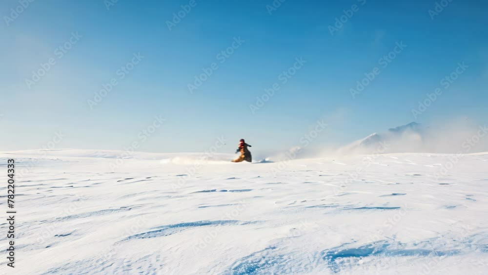 An extensive area of ground covered in pristine white snow stretches out beneath a vivid blue sky, An endless expanse of untouched snow under clear blue skies, AI Generated An extensive area of ground covered in pristine white snow stretches out beneath a vivid blue sky, An endless expanse of untouched snow under clear blue skies, AI Generated