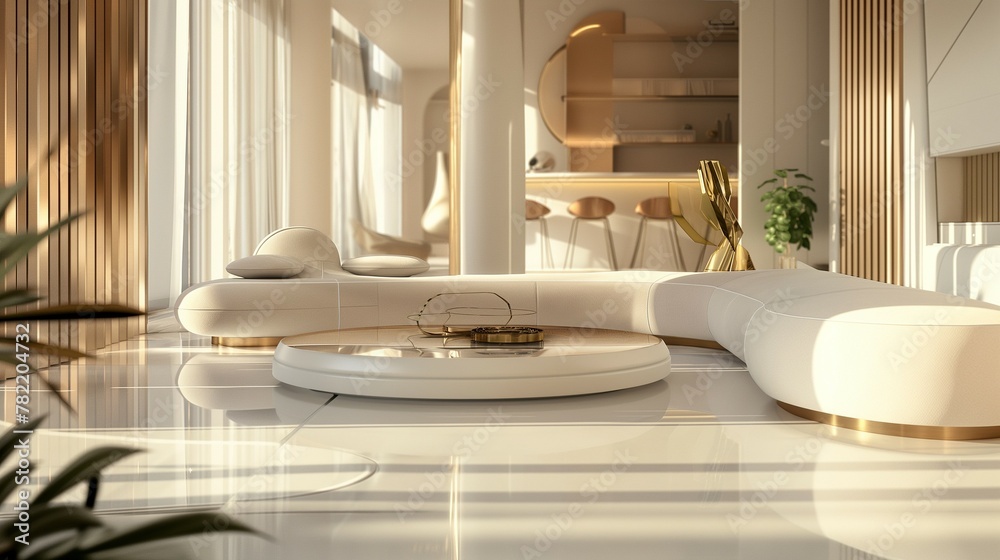 An Airy Living Room With Modern Furnishings And A Minimalist Aesthetic. An Airy Living Room With Modern Furnishings And A Minimalist Aesthetic.