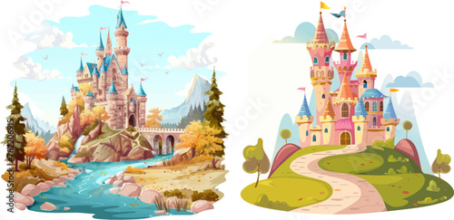 Fairytale landscape with castle