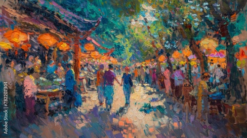 Experience the Vibrant Joy of Art Shopping in a Colorful Market