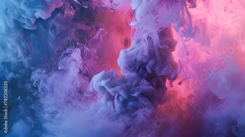 Neon blue and purple smoke background, abstract colorful wallpaper