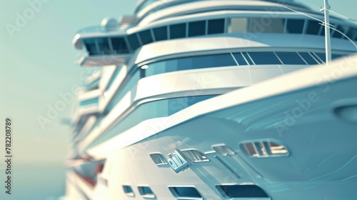 A close up view of a cruise ship in the water. Perfect for travel brochures
