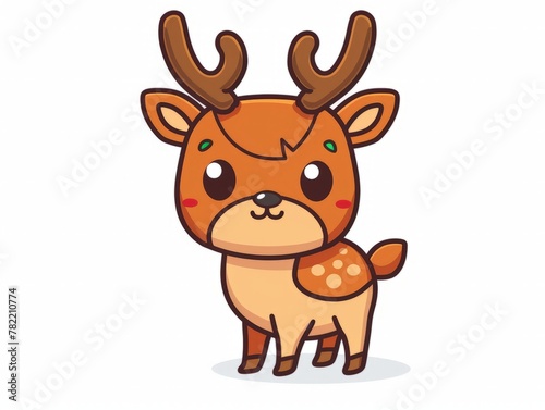 This adorable deer inspired by Japanese anime is a vector art sticker design perfect for D game graphics with a clean white background  Generated by AI