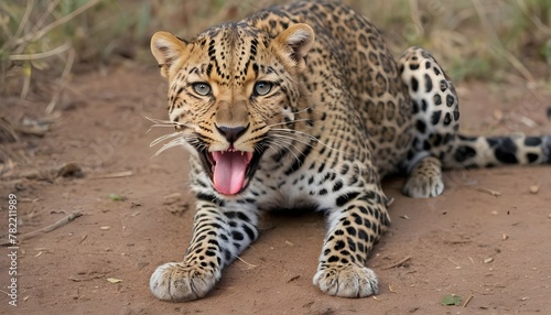 A-Leopard-With-Its-Tongue-Darting-Out-Tasting-The- 2