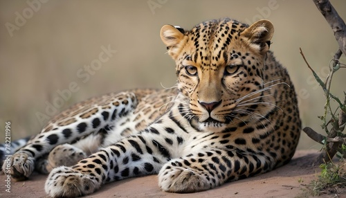 A-Leopard-With-Its-Tail-Curled-Around-Its-Body-Re-