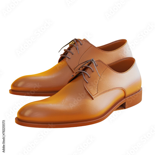 Brown shoes close-up on Transparent Background