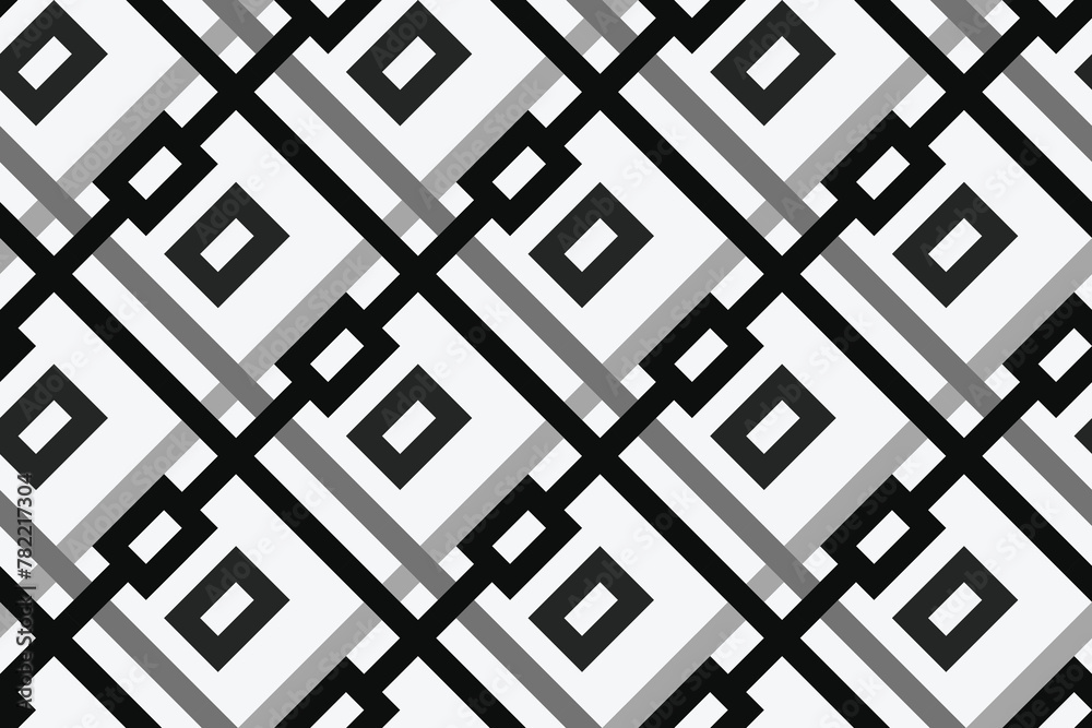 Retro black and white geometric pattern background, vector abstract square lines art. Trendy bauhaus pattern backgrounds Retro black and white geometric pattern background, vector abstract square lines art. Trendy bauhaus pattern backgrounds