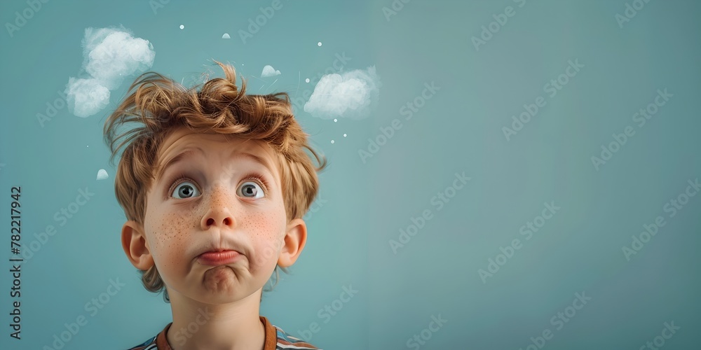 Perplexed Kids Perplexed child character with scrunched face in humorous whimsical ...