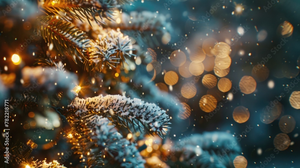 Detailed view of a tree covered in snow, suitable for winter themes