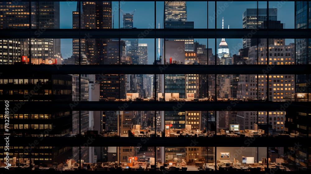 Night view of modern city commercial office building Night view of modern city commercial office building