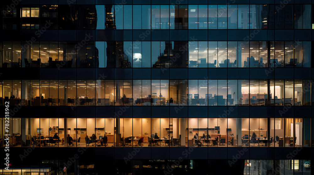 Night view of modern city commercial office building Night view of modern city commercial office building