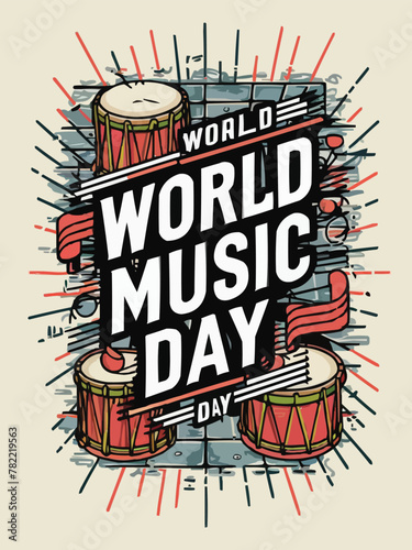 World music day for all music enthusiasts from walks of life colorful customized vector illustration design