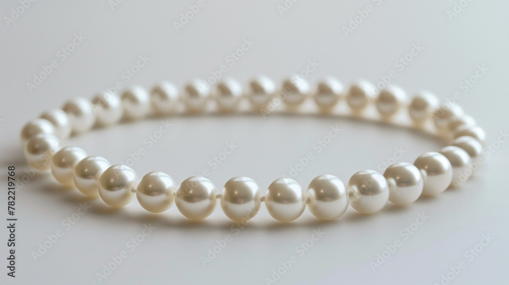 A pearl necklace on a white background A pearl necklace on a white background