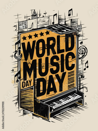 World music day for all music enthusiasts from walks of life colorful customized vector illustration design