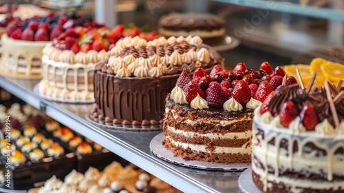 A tray full of beautiful cakes