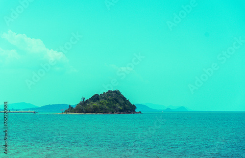 Chumphon Thailand island in the middle of the sea background 