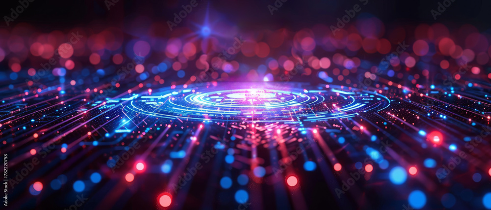 The image has a futuristic and technological feel to it by AI generated image