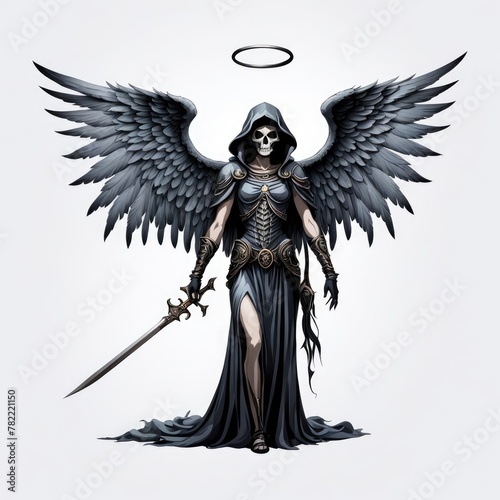 angel of death on a white background