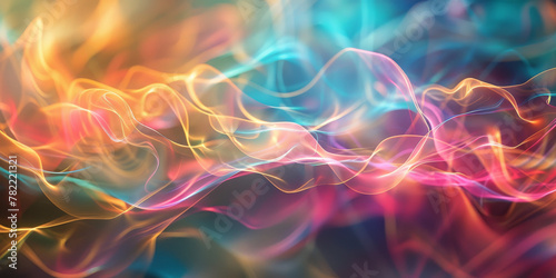Vibrant Abstract Smoke Waves in Colorful Hues Background photo