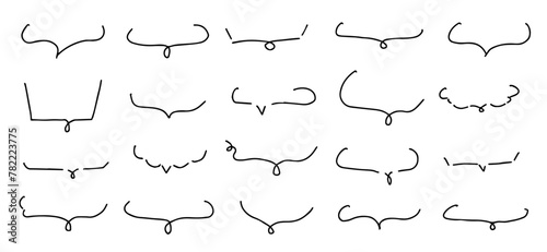 吹き出し　手書き　線　シンプル　セット