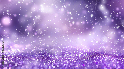 Ethereal Lavender Sparkle, Dreamy Purple Bokeh Effect, Enchanted Glitter Background with Copy Space photo