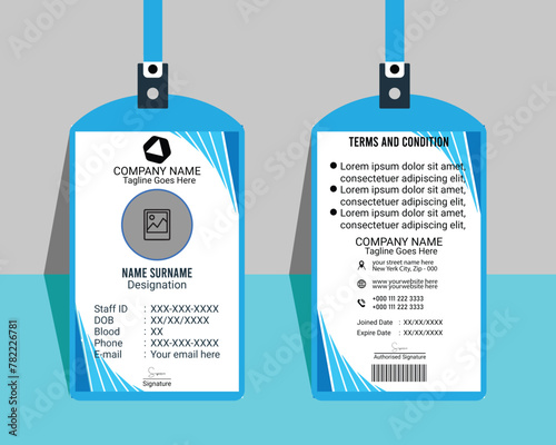 Business, Office ID Card Design Abstract Style Vector With A Mock-Up