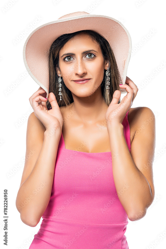 Young beautiful girl with pink dress Young beautiful girl with pink dress