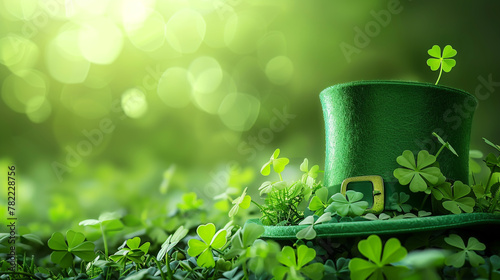 Celebrate St. Patrick's Day amidst a vibrant backdrop of greenery, adorned with shamrocks