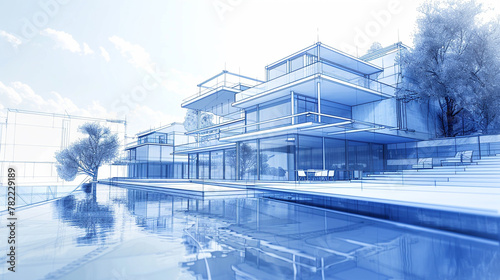 A blueprint highlighting the innovative design of a modern estate,