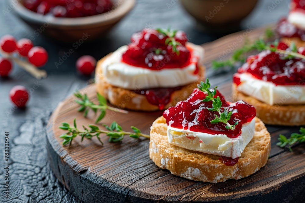Festive appetizers featuring cranberry brie and thyme Festive appetizers featuring cranberry brie and thyme