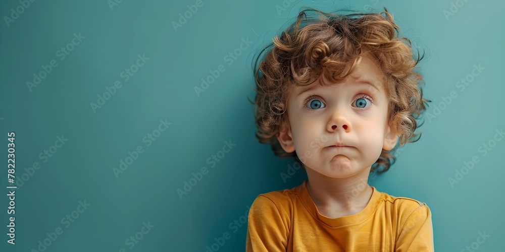 Uncertain Child Character with Contemplative Shrug and Curious Expression in Illustrative Digital Studio Setting