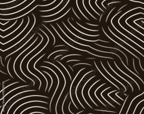Seamless pattern with wavy lines in brown tones. Vector illustration.